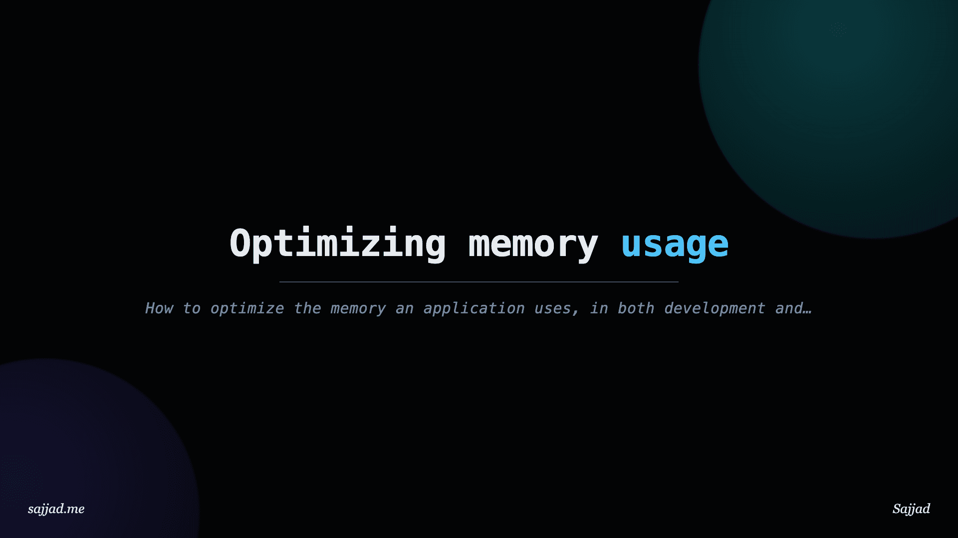 Next.js Optimizing memory usage