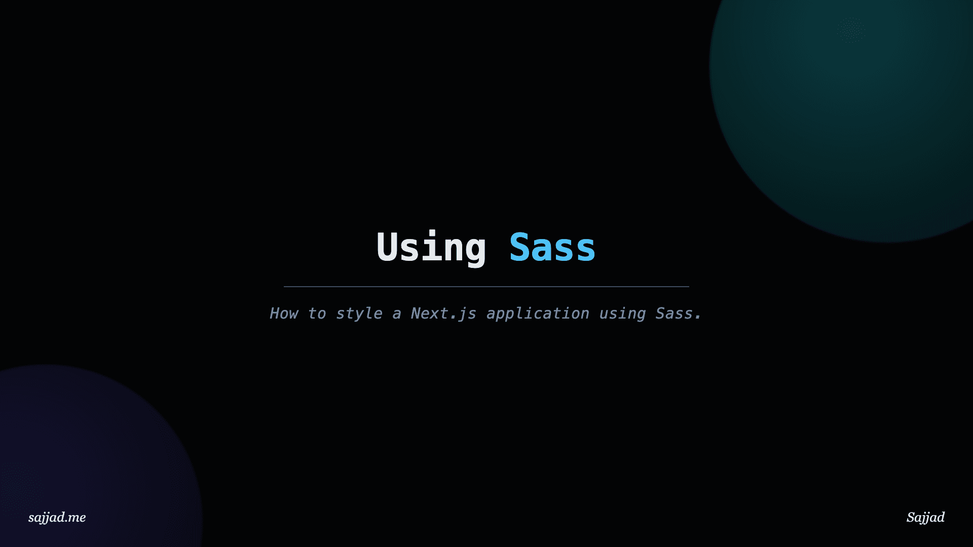 Next.js Using Sass