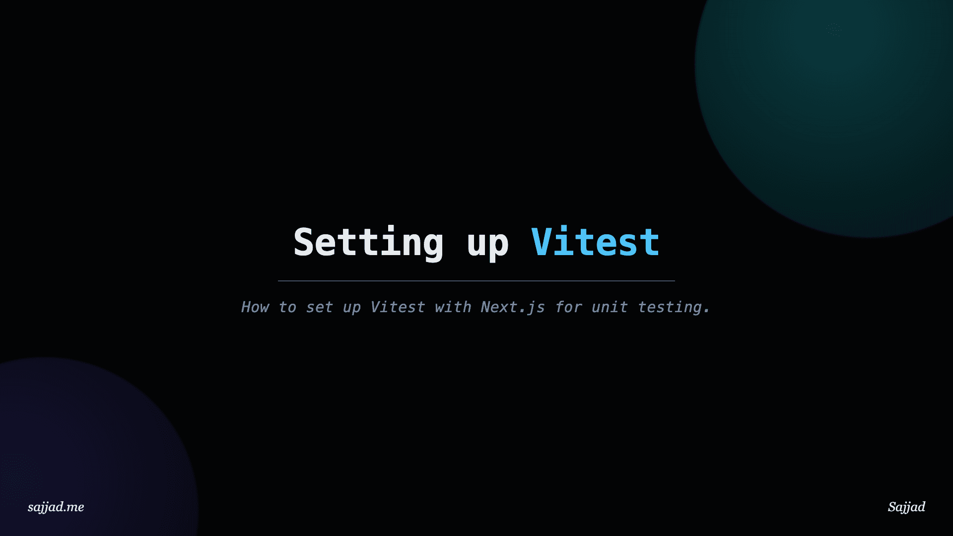 Next.js Setting up Vitest