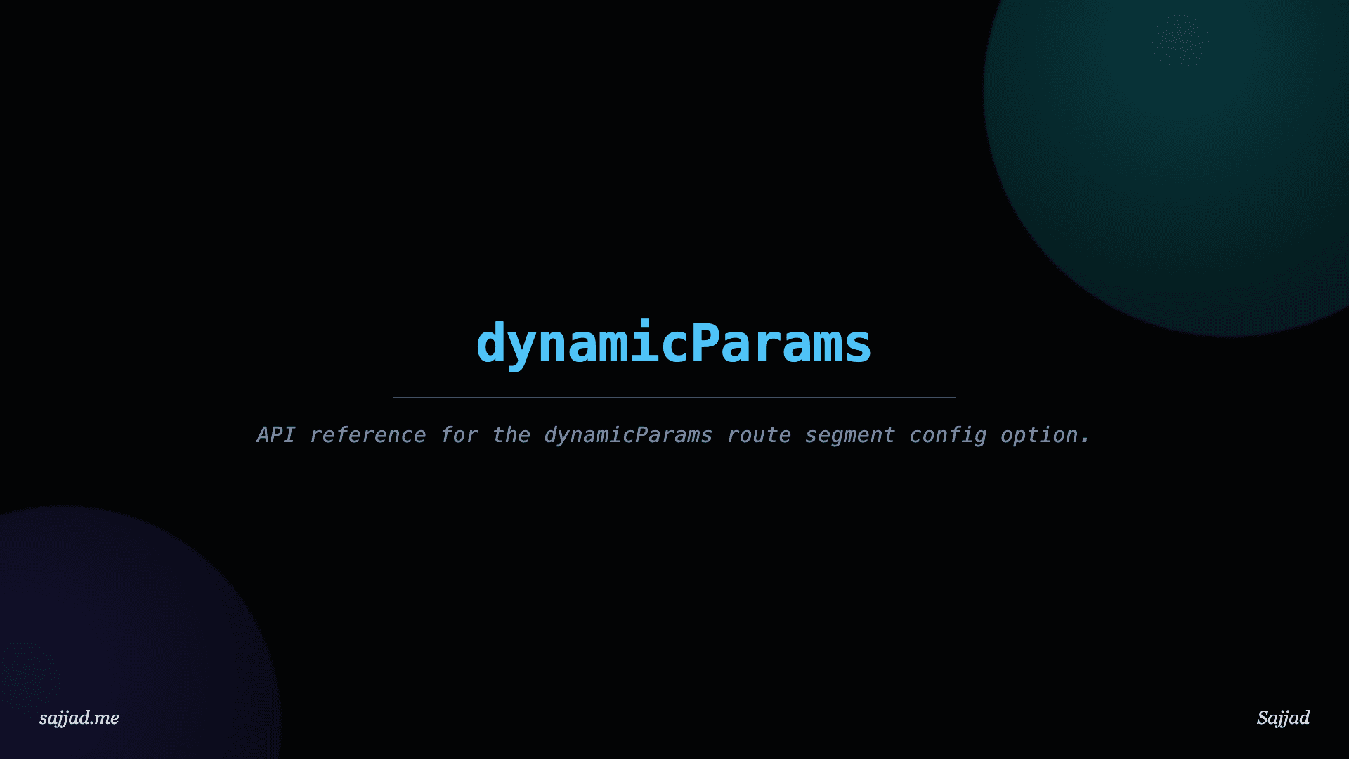 Next.js dynamicParams