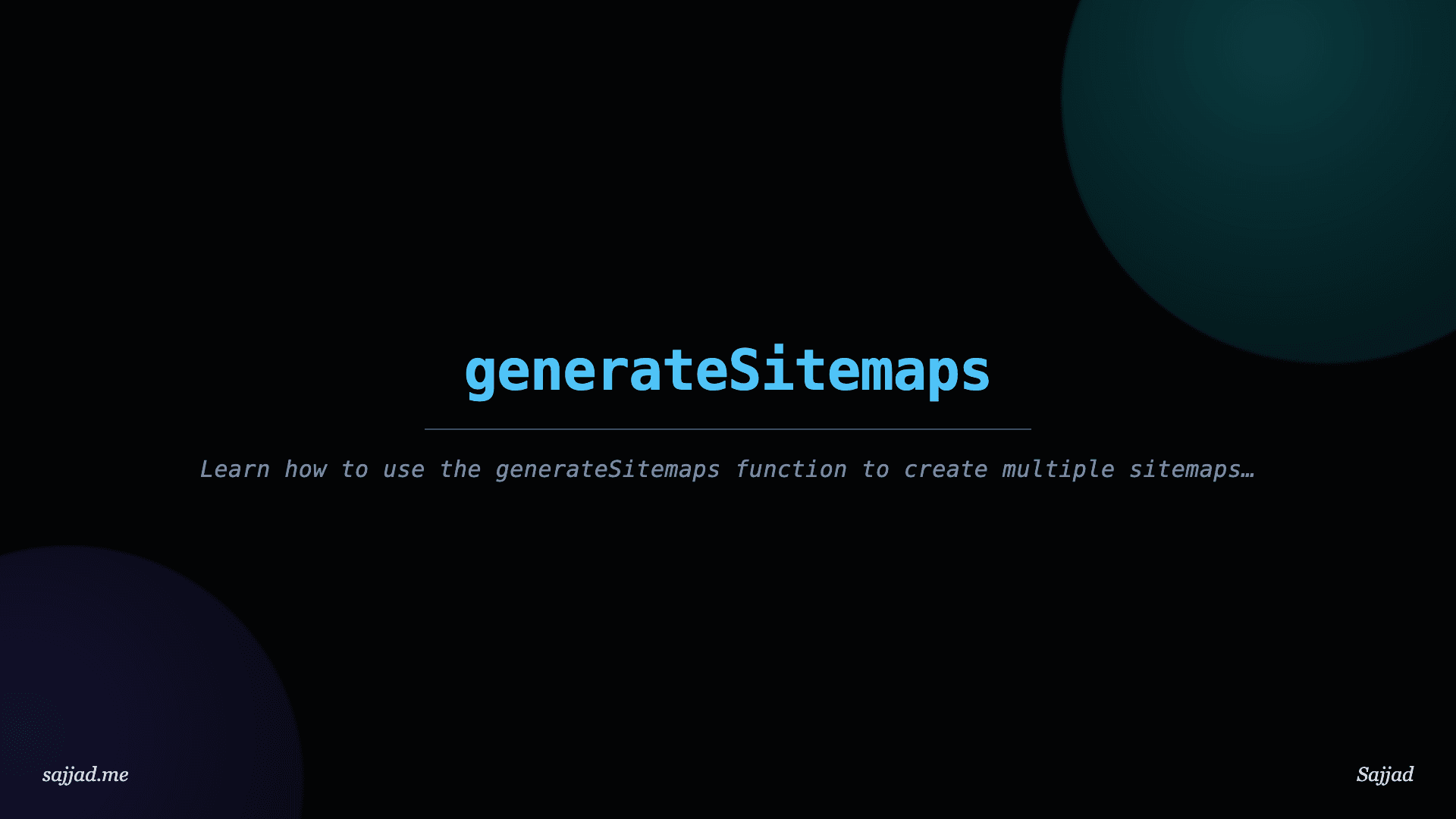 Next.js generateSitemaps