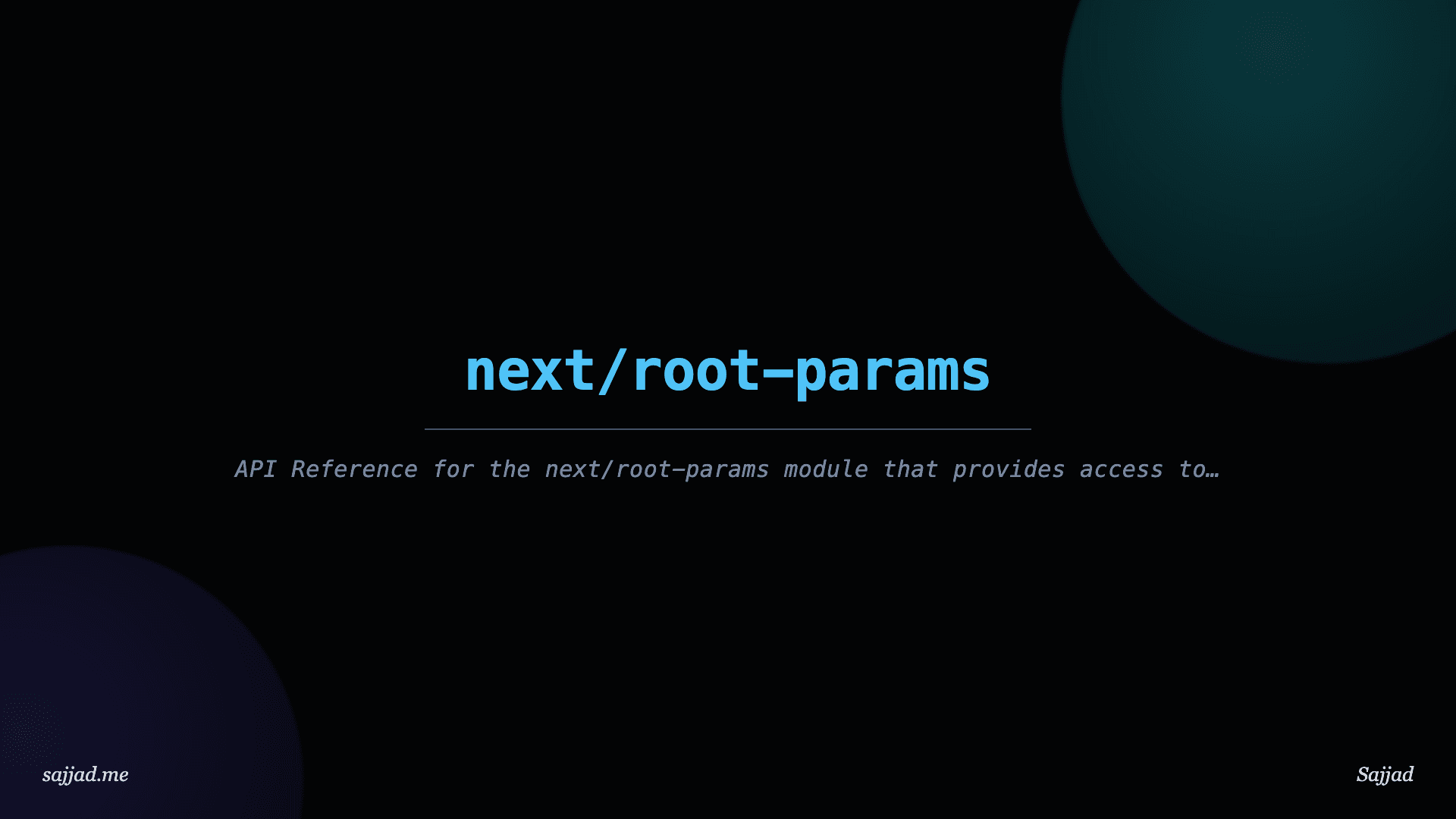 Next.js next/root-params